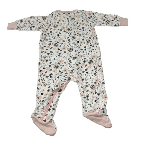 Baby Girl's Sleepers in Pink, Green, and Cream Floral - Size 0-3 M & 3 M - Picture 5 of 8